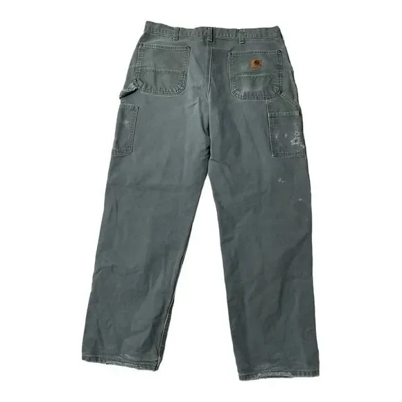 Carhartt Canvas Carpenter Distressed Cargo Pants Size W34/L32 - Picture 8 of 15